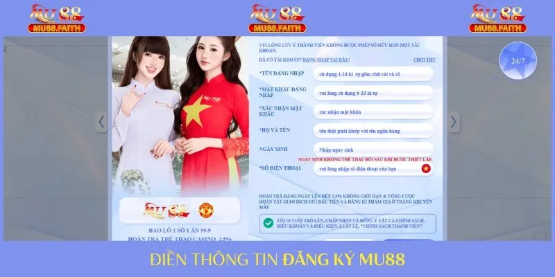 Đăng Ký Mu88 - Hướng Dẫn Tạo Tài Khoản Chỉ Với 1 Phút 2 Bet thủ nhập dữ liệu chuẩn